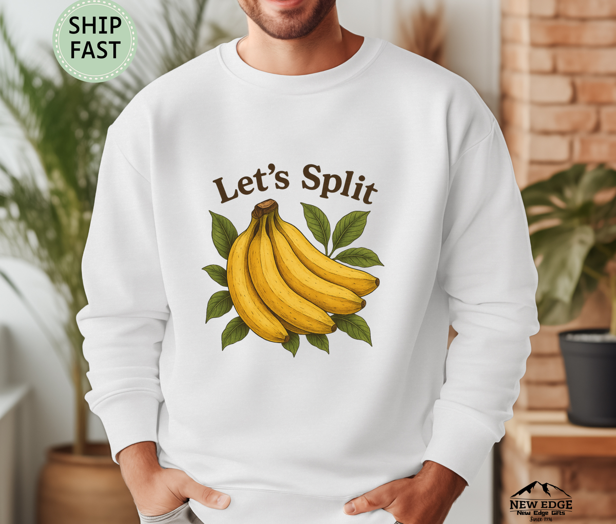 Let’s Split Banana Sweatshirt – Funny Fruit Pun Cozy Sweater