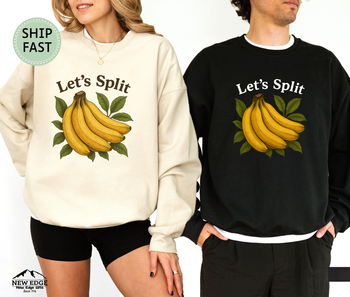 Let’s Split Banana Sweatshirt – Funny Fruit Pun Cozy Sweater