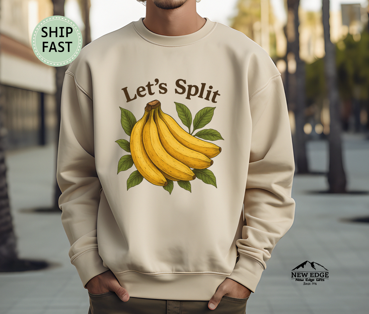 Let’s Split Banana Sweatshirt – Funny Fruit Pun Cozy Sweater