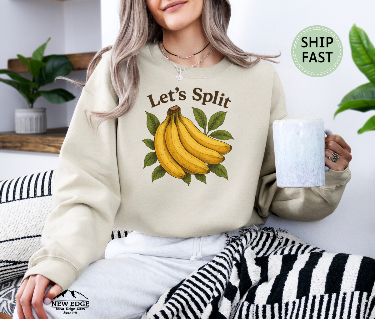 Let’s Split Banana Sweatshirt – Funny Fruit Pun Cozy Sweater