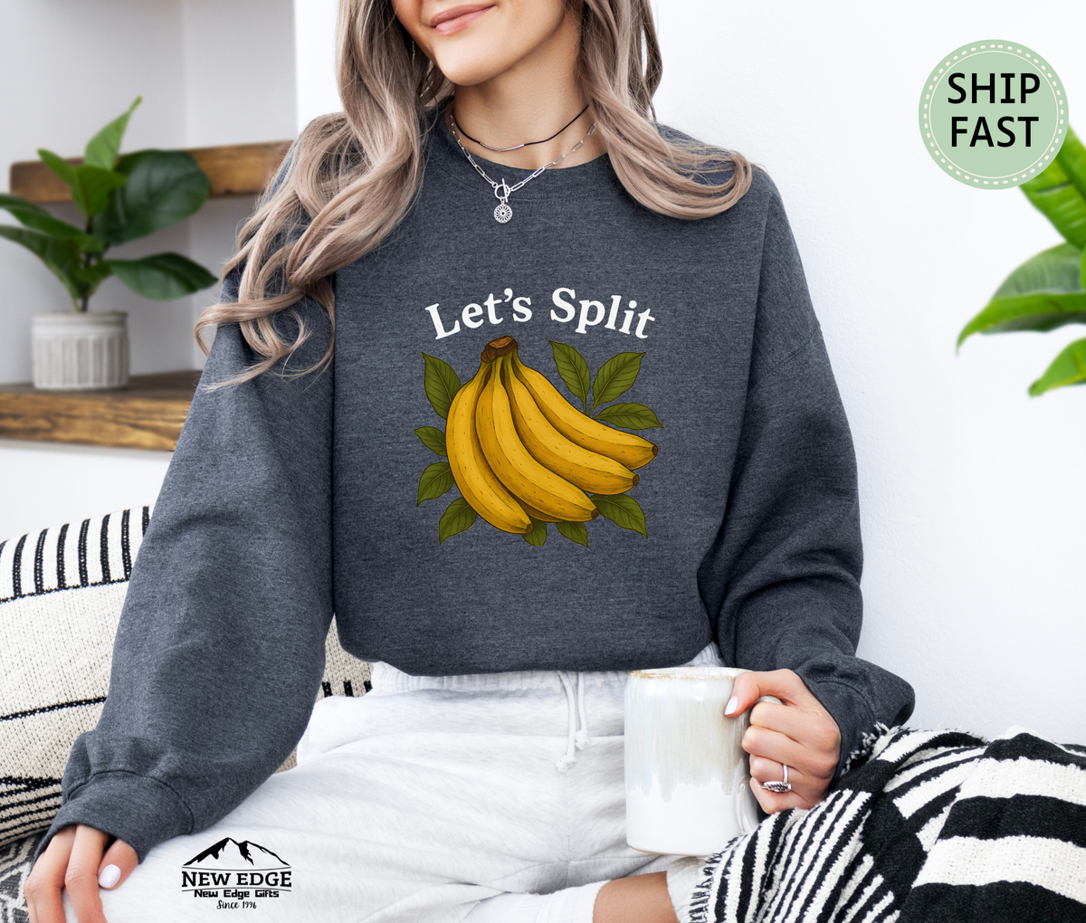 Let’s Split Banana Sweatshirt – Funny Fruit Pun Cozy Sweater