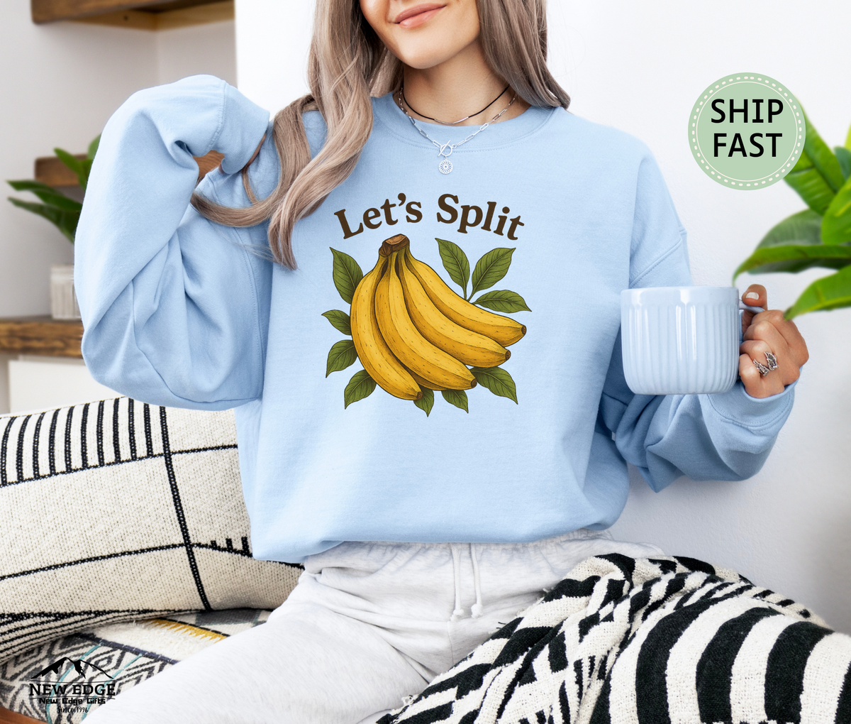 Let’s Split Banana Sweatshirt – Funny Fruit Pun Cozy Sweater