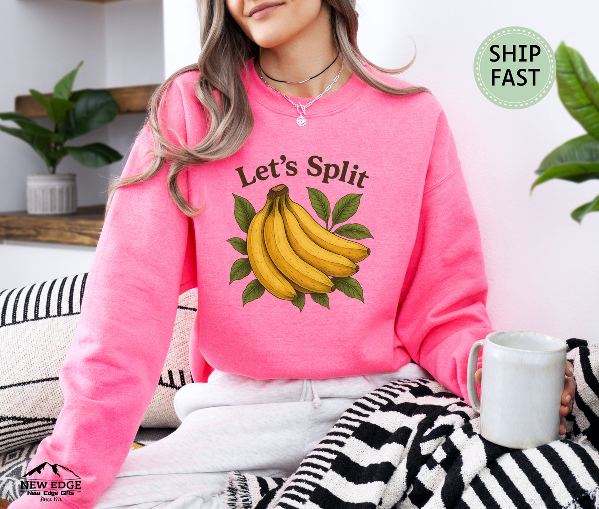 Let’s Split Banana Sweatshirt – Funny Fruit Pun Cozy Sweater