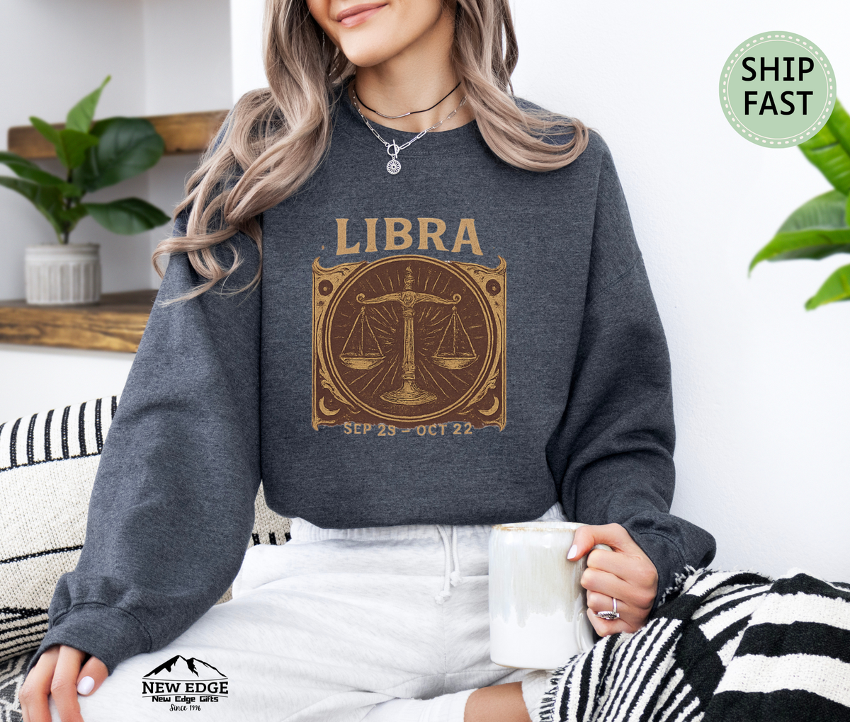 Libra Zodiac Sweatshirt – Astrology Sign Cozy Horoscope Sweater