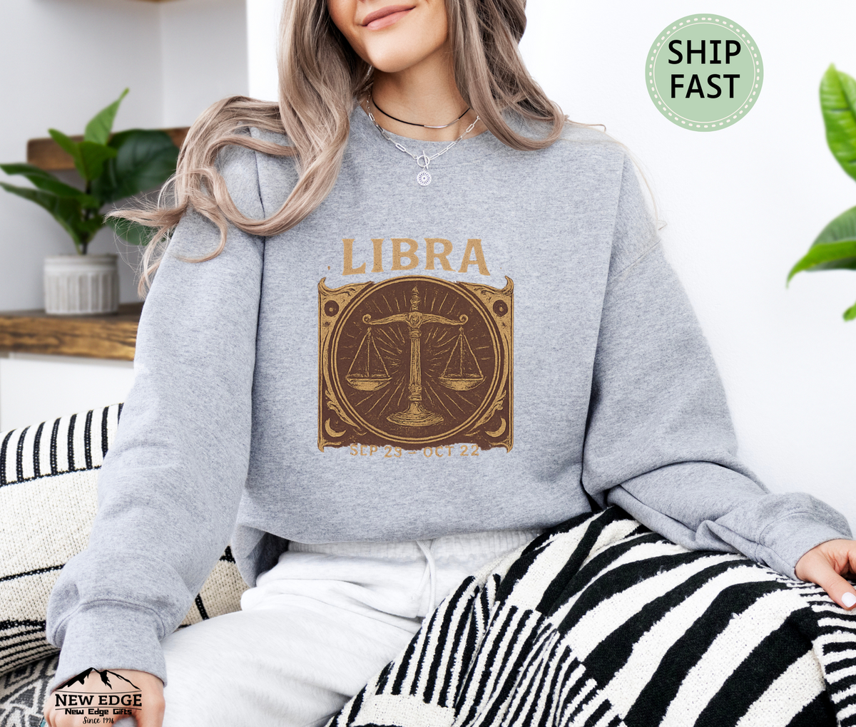 Libra Zodiac Sweatshirt – Astrology Sign Cozy Horoscope Sweater