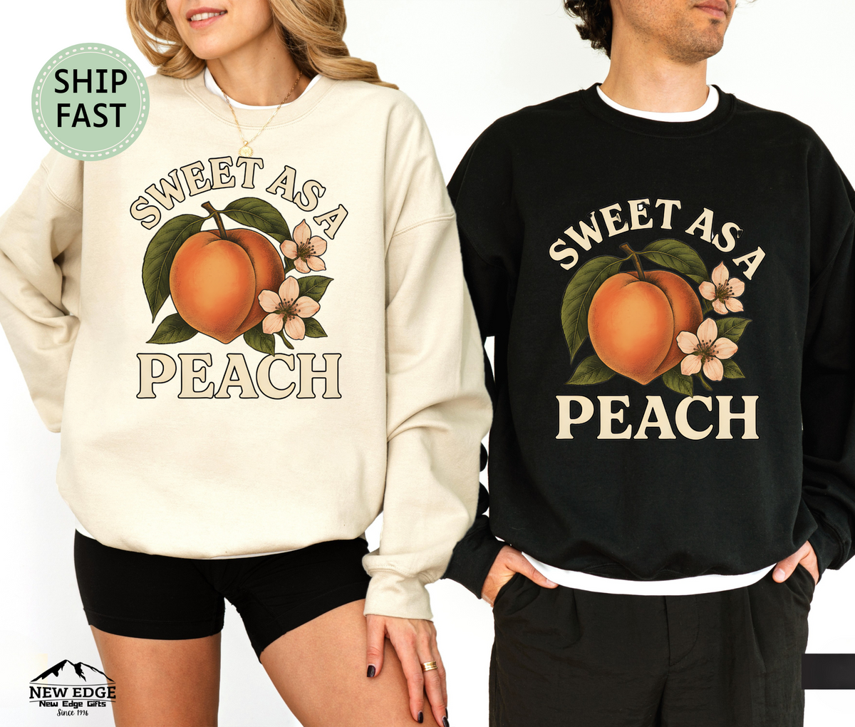 Sweet as a Peach Sweatshirt – Cute Fruit Pun Cozy Sweater