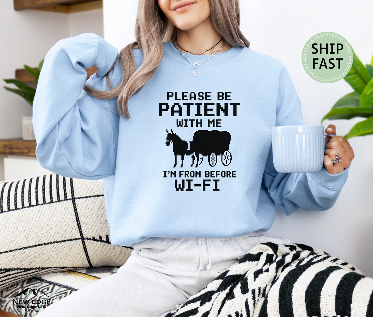 Please Be Patient With Me I’m From Before Wi-Fi Funny Retro Sweatshirt