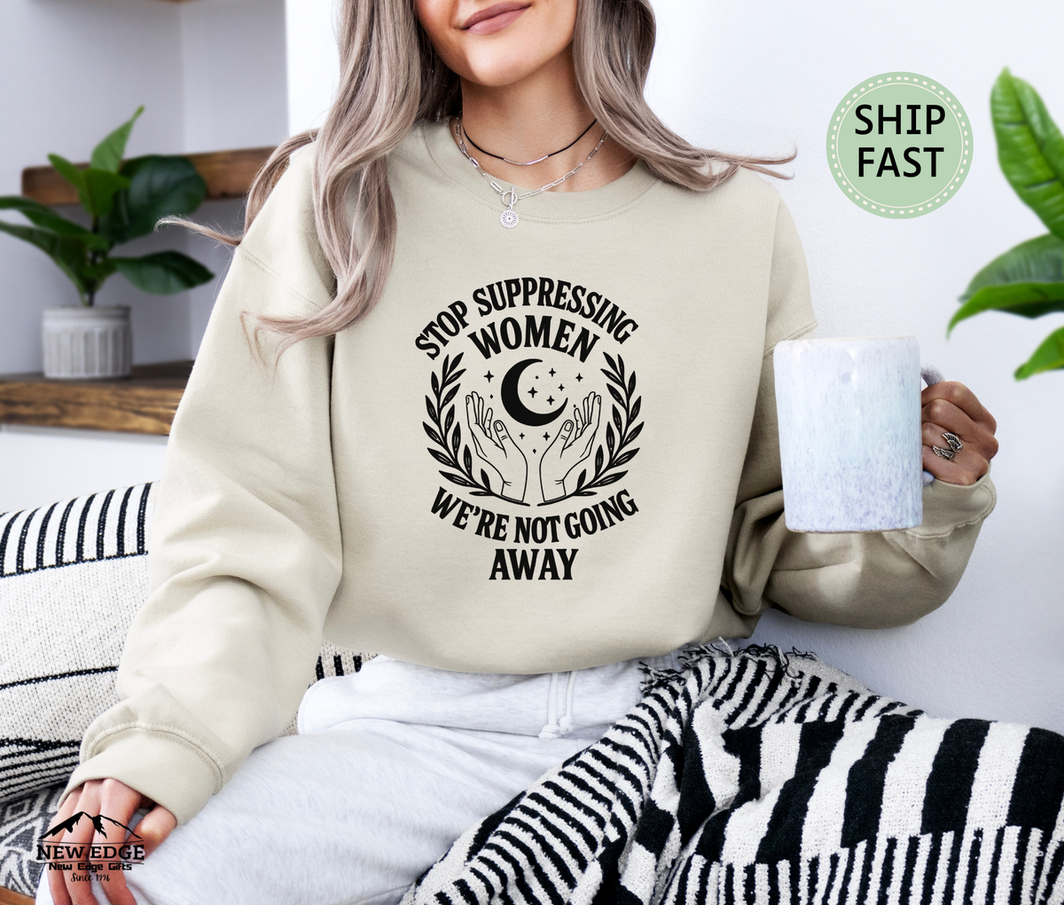 Stop Suppressing Women Sweatshirt – Feminist Equality Unisex Pullover