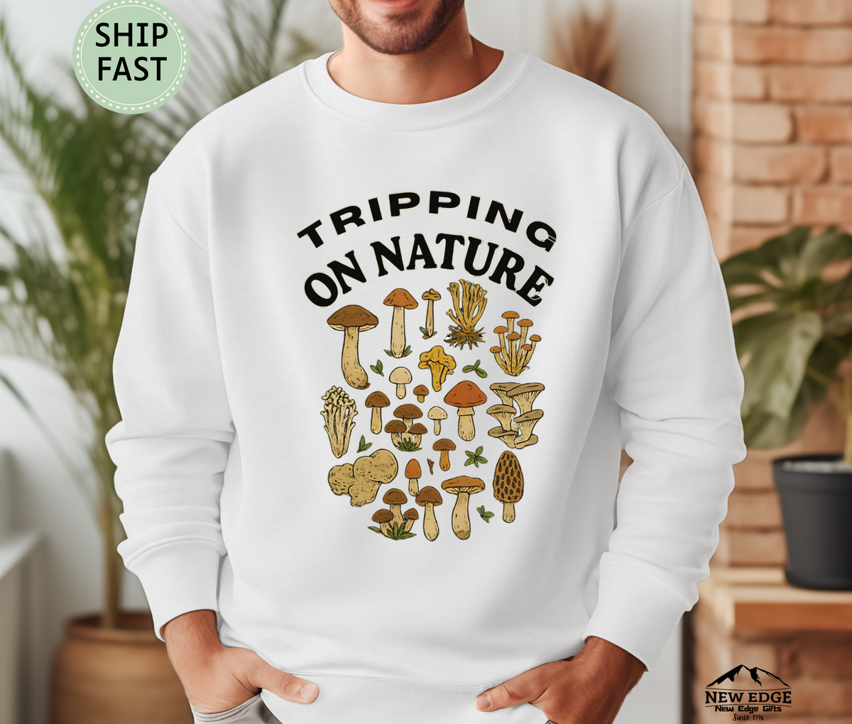 Tripping N Nature Unisex Sweatshirt – Psychedelic Mushroom Graphic Pullover