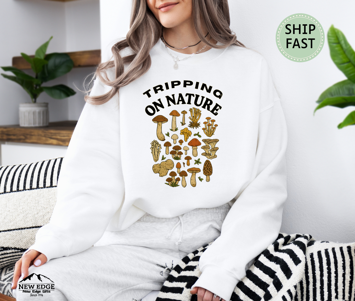 Tripping N Nature Unisex Sweatshirt – Psychedelic Mushroom Graphic Pullover