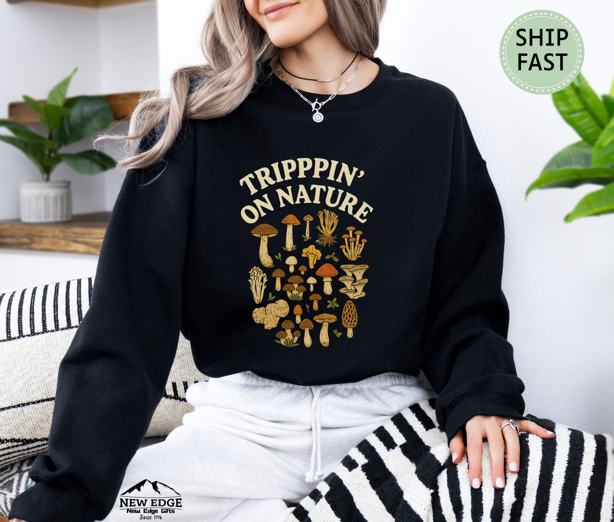 Tripping N Nature Unisex Sweatshirt – Psychedelic Mushroom Graphic Pullover
