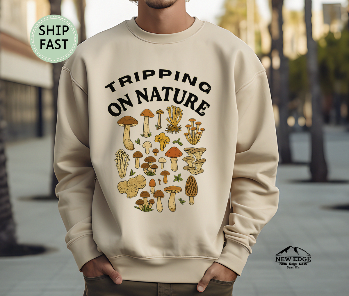 Tripping N Nature Unisex Sweatshirt – Psychedelic Mushroom Graphic Pullover