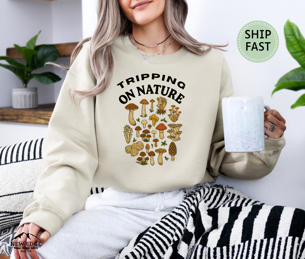 Tripping N Nature Unisex Sweatshirt – Psychedelic Mushroom Graphic Pullover