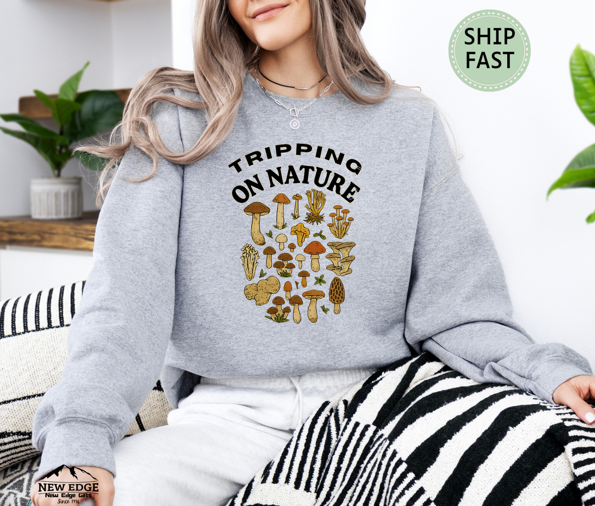Tripping N Nature Unisex Sweatshirt – Psychedelic Mushroom Graphic Pullover