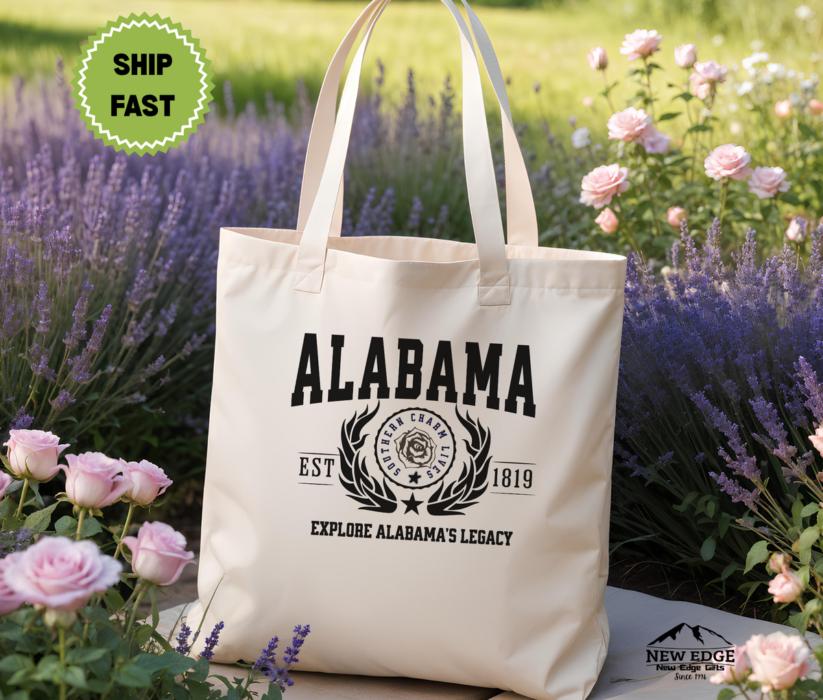 Alabama State Cotton Canvas Tote Bag – “Explore Alabama’s Legacy” Souvenir Gift