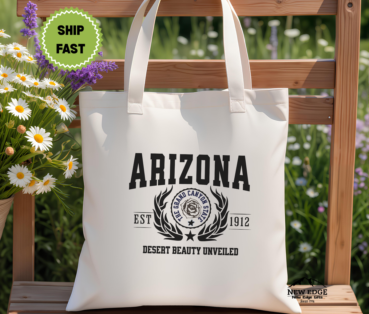 Arizona State Cotton Canvas Tote Bag – “Desert Beauty Unveiled” | USA States Souvenir | Arizona Pride Gift | Eco Travel Tote