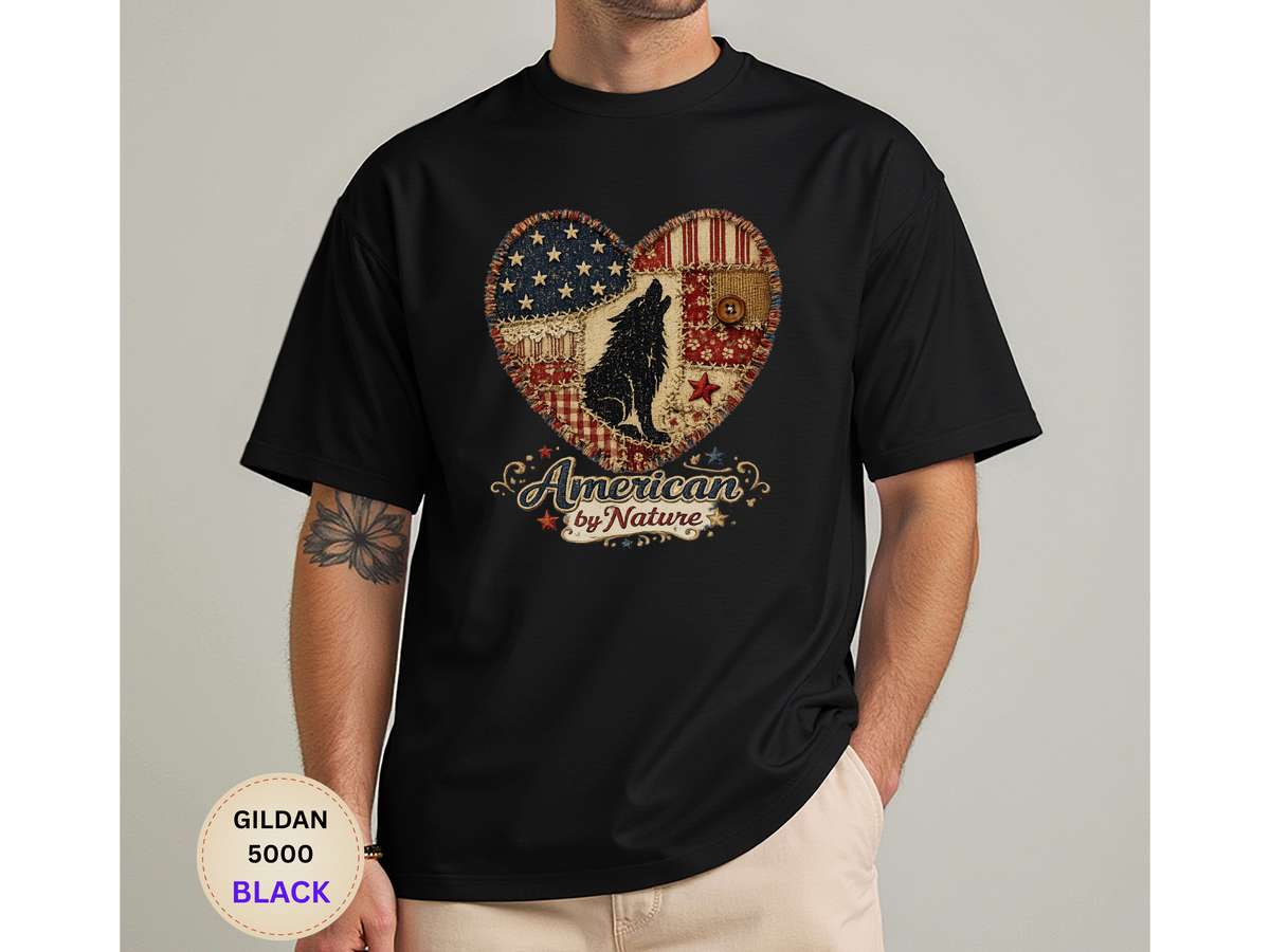 American by Nature Wolf Heart T-Shirt