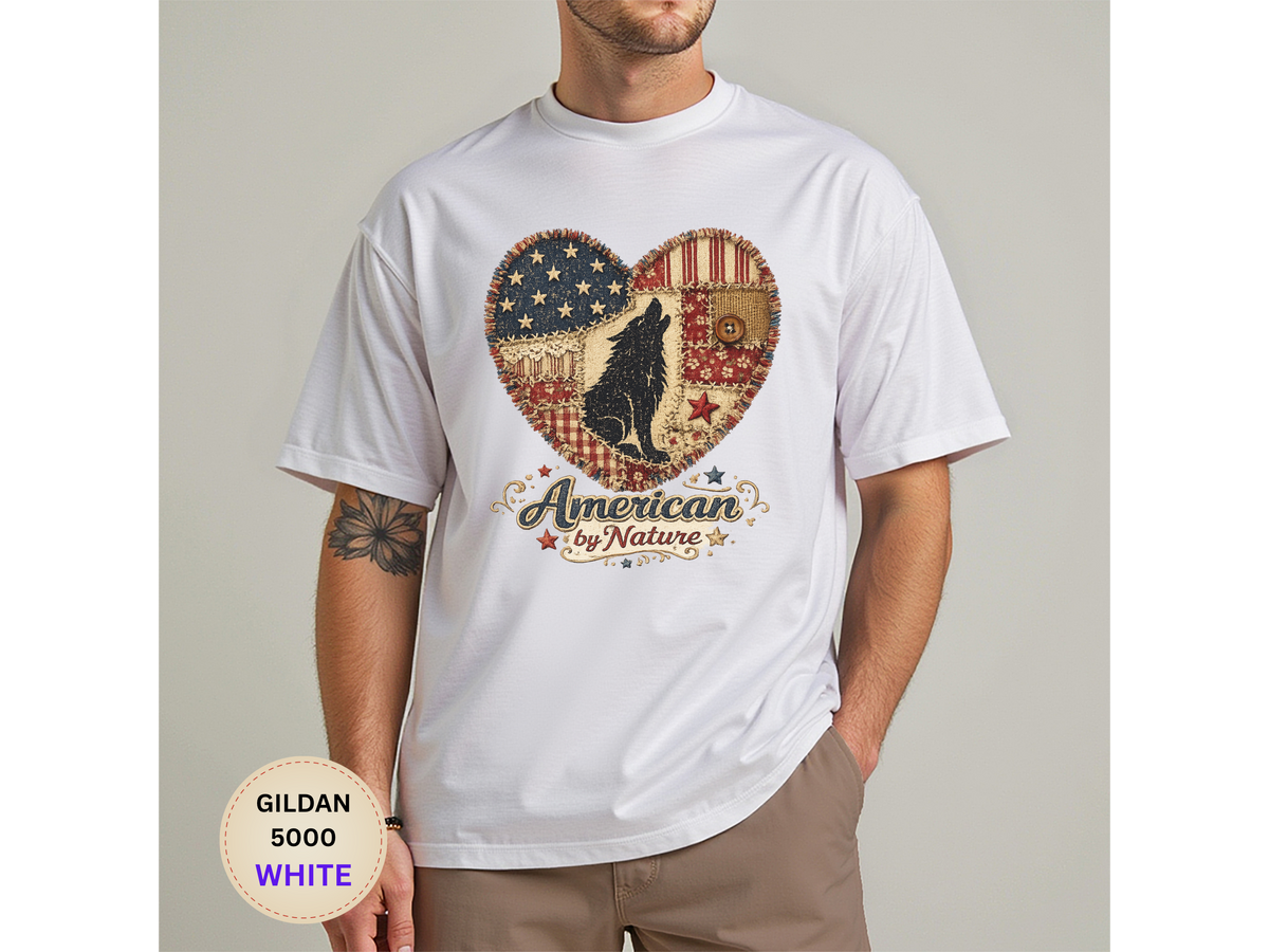 American by Nature Wolf Heart T-Shirt