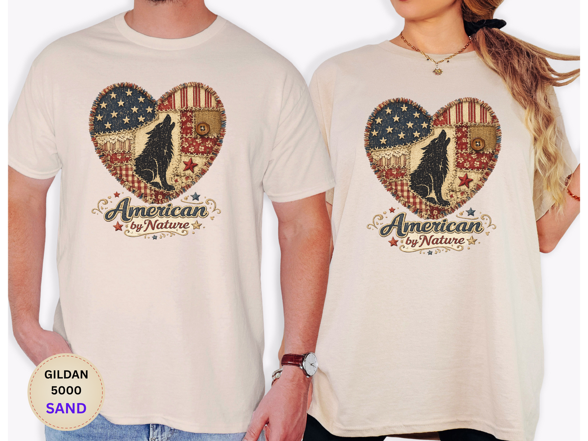 American by Nature Wolf Heart T-Shirt