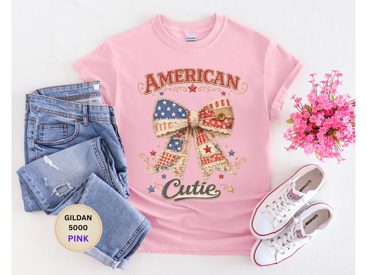 American Cutie Flag Bow Tee