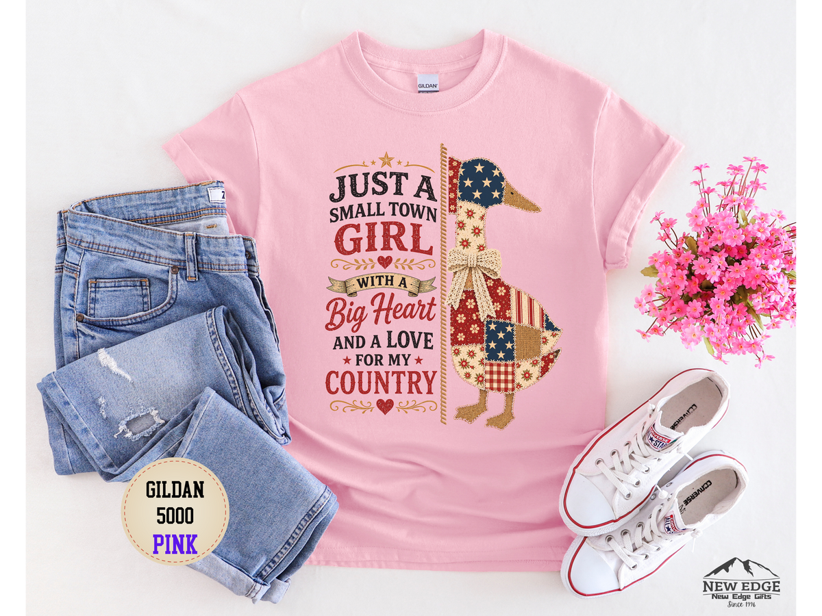 Just a Small Town Girl with a Big Heart Country Duck T-Shirt