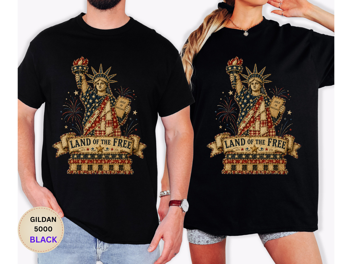 Statue of Liberty "Land of the Free" Graphic Tee — Patriotic American Freedom T-Shirt