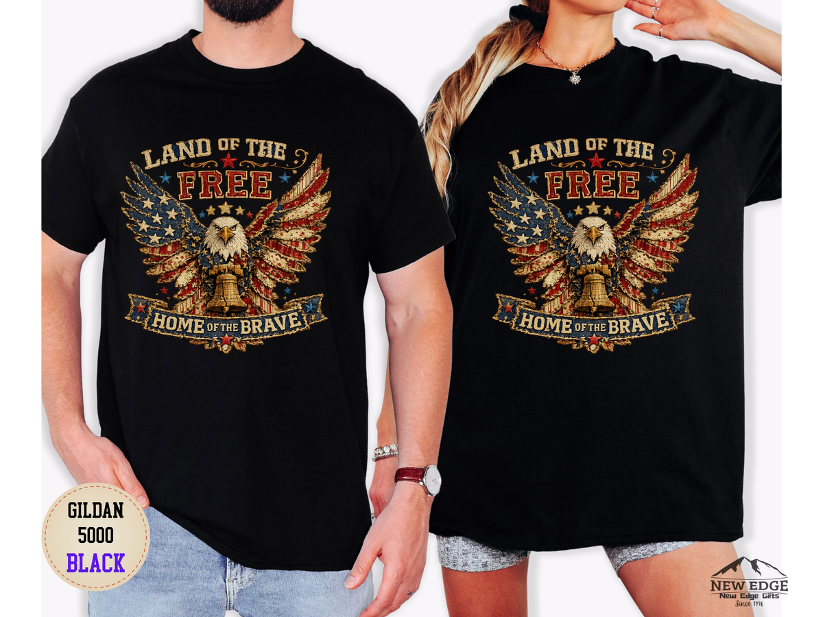 Patriotic Eagle T-Shirt — "Land of the Free, Home of the Brave" Graphic Tee