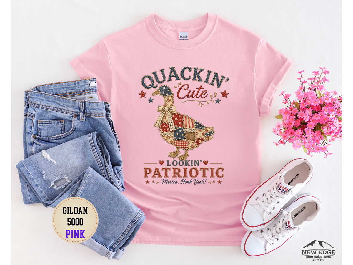 Patriotic Duck Tee - "Quackin' Cute, Lookin' Patriotic" 4th of July Shirt