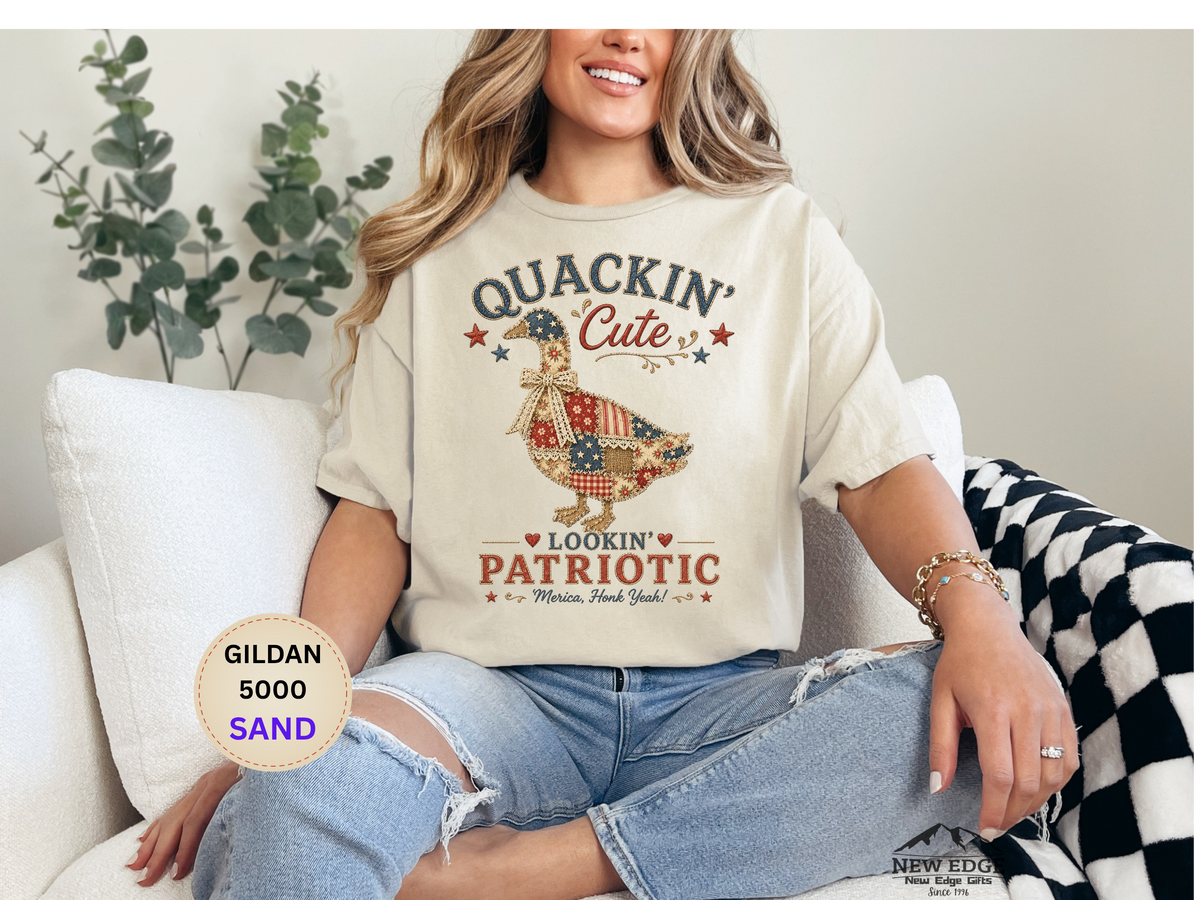 Patriotic Duck Tee - "Quackin' Cute, Lookin' Patriotic" 4th of July Shirt
