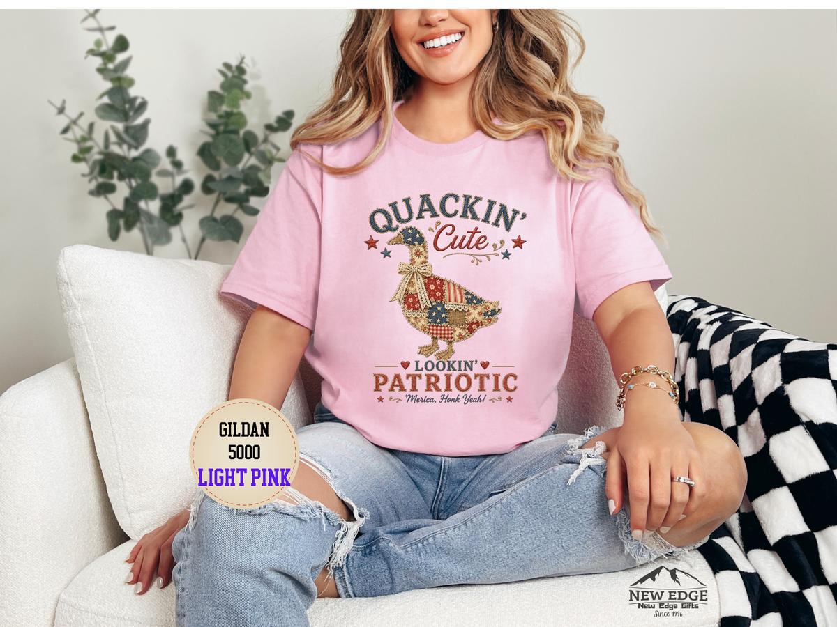 Patriotic Duck Tee - "Quackin' Cute, Lookin' Patriotic" 4th of July Shirt