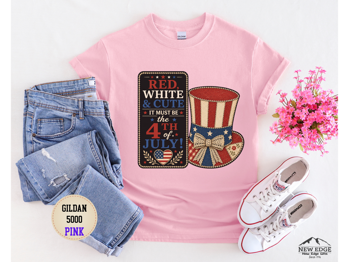 Patriotic 4th of July Tee – "Red, White & I Must Be the 4th" Uncle Sam Hat Design