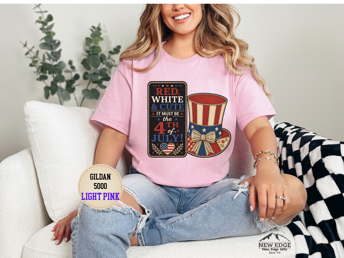 Patriotic 4th of July Tee – "Red, White & I Must Be the 4th" Uncle Sam Hat Design