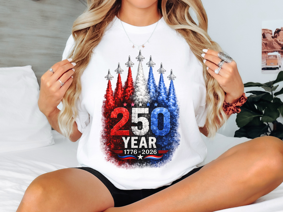 America’s 250 Year Patriotic Fighter Jets Vintage Independence Day Unisex T Shirt