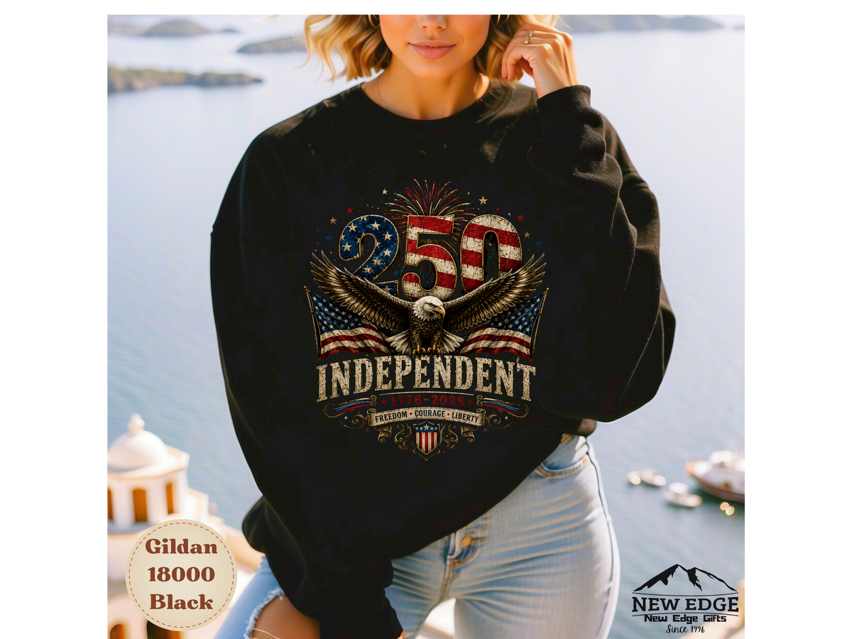 250 Years Independent Eagle Sweatshirt Patriotic American Flag Bald Eagle 1776-2026 USA Anniversary Pullover