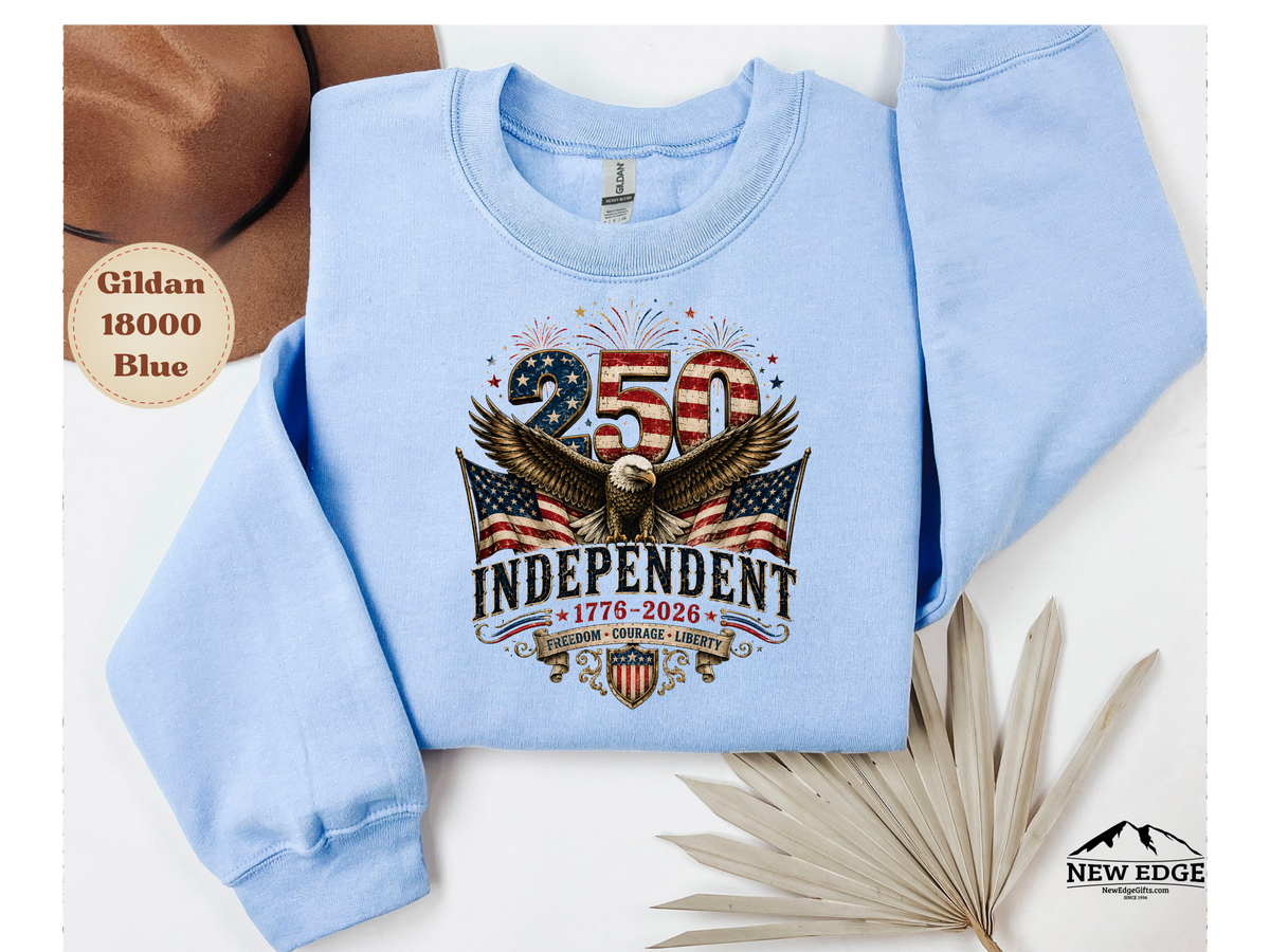 250 Years Independent Eagle Sweatshirt Patriotic American Flag Bald Eagle 1776-2026 USA Anniversary Pullover