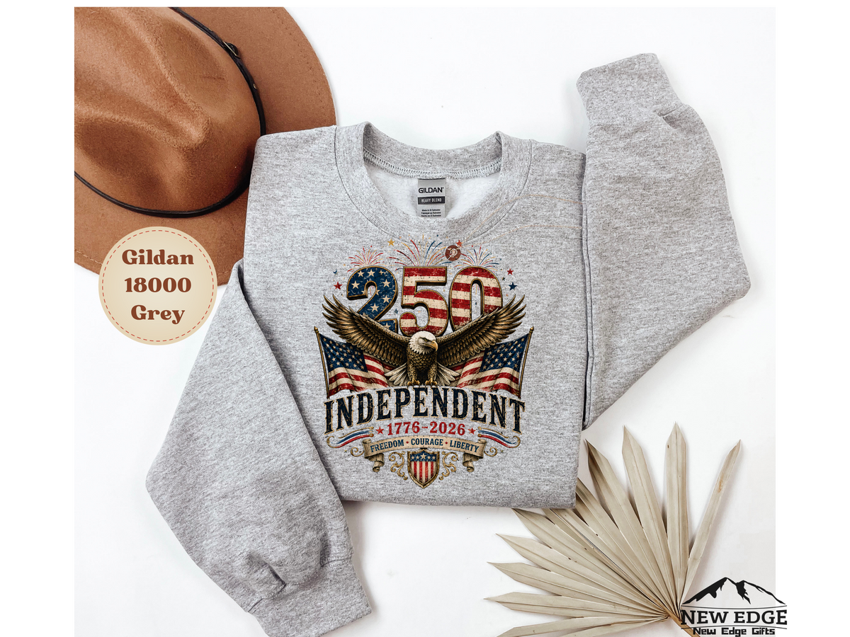 250 Years Independent Eagle Sweatshirt Patriotic American Flag Bald Eagle 1776-2026 USA Anniversary Pullover