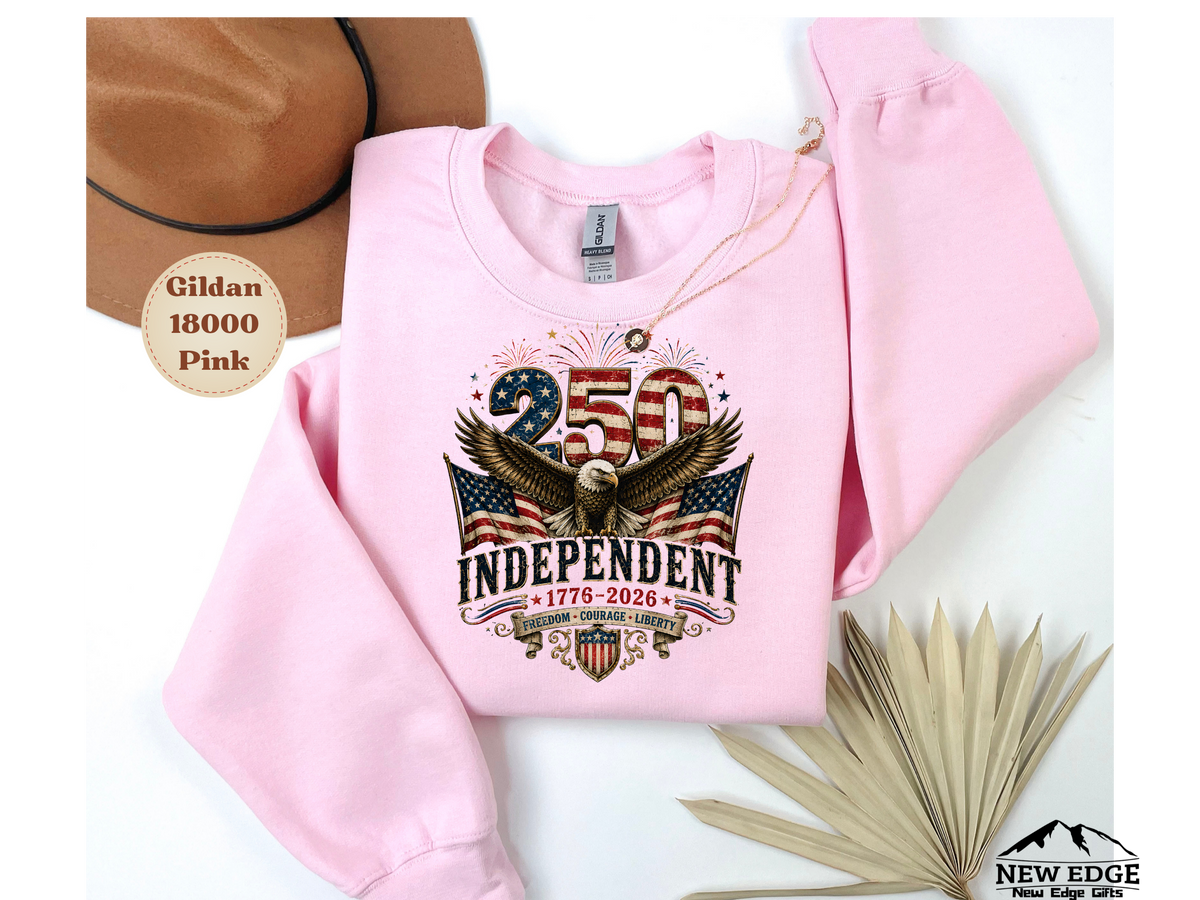 250 Years Independent Eagle Sweatshirt Patriotic American Flag Bald Eagle 1776-2026 USA Anniversary Pullover