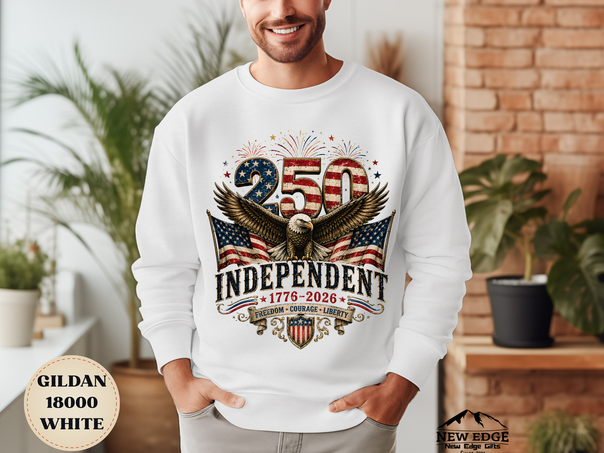 250 Years Independent Eagle Sweatshirt Patriotic American Flag Bald Eagle 1776-2026 USA Anniversary Pullover