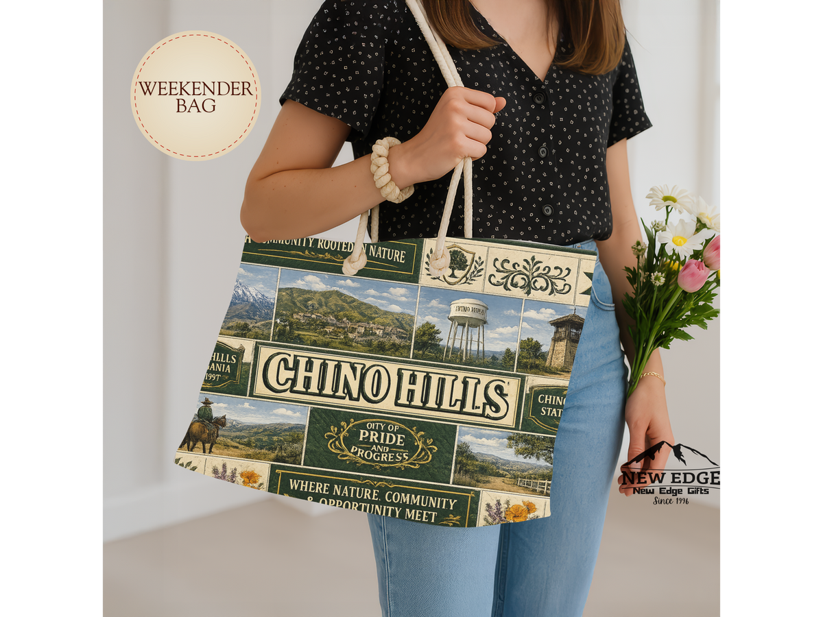 Chino Hills Scenic Weekender Bag — Vintage Travel Poster Design