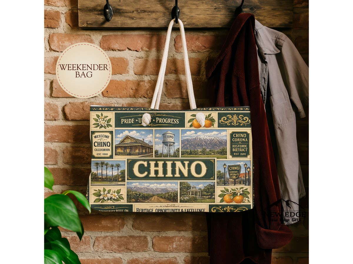 Chino Hills Scenic Weekender Bag — Vintage Travel Poster Design