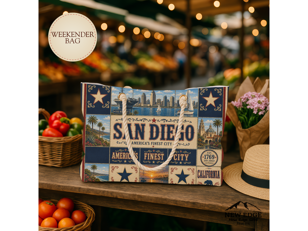 San Diego Vintage Collage Weekender Bag