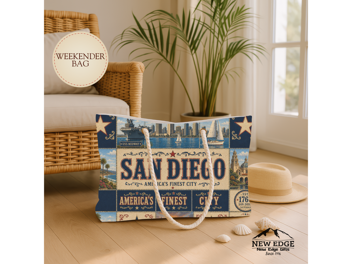 San Diego Vintage Collage Weekender Bag