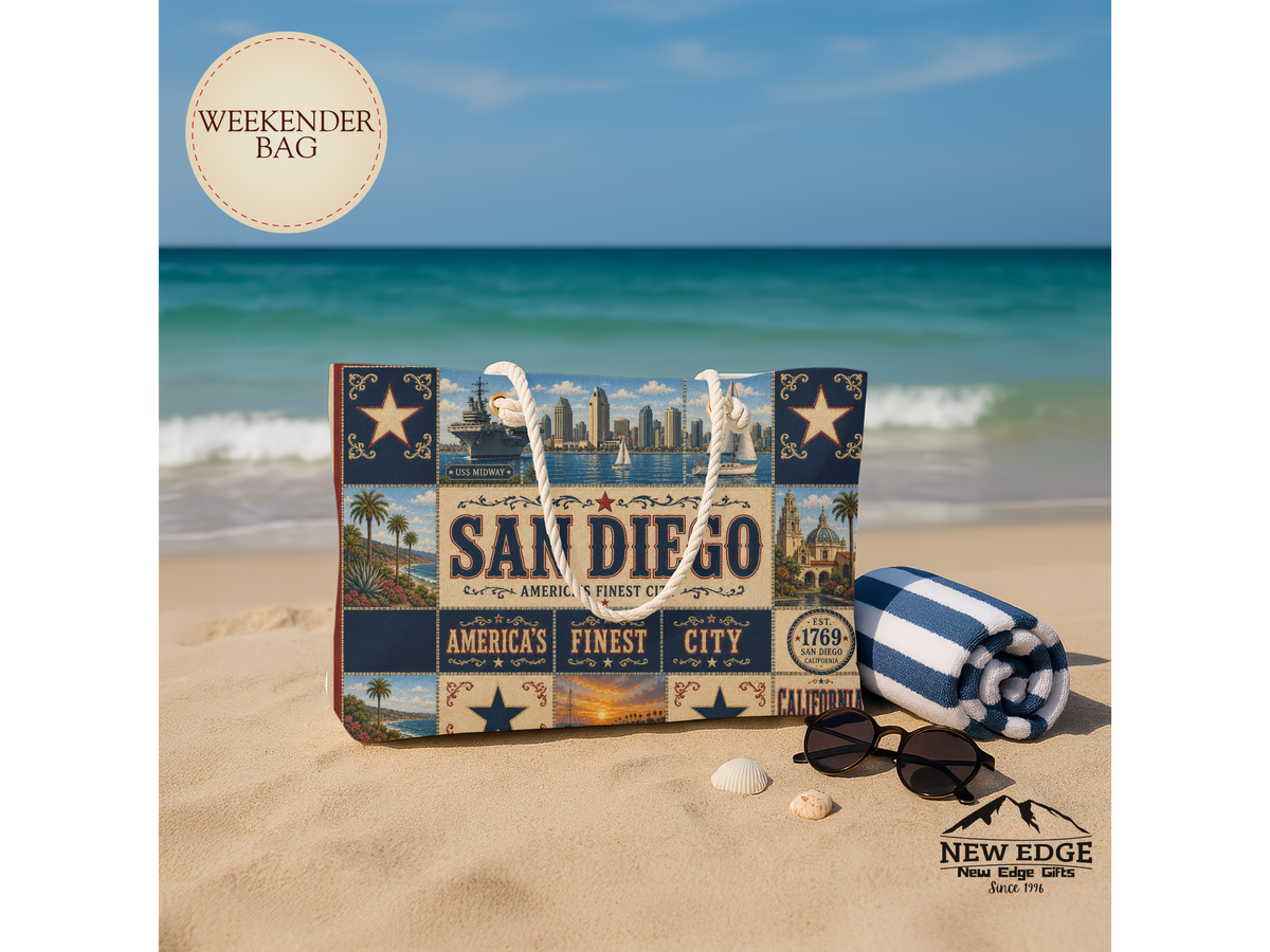 San Diego Vintage Collage Weekender Bag