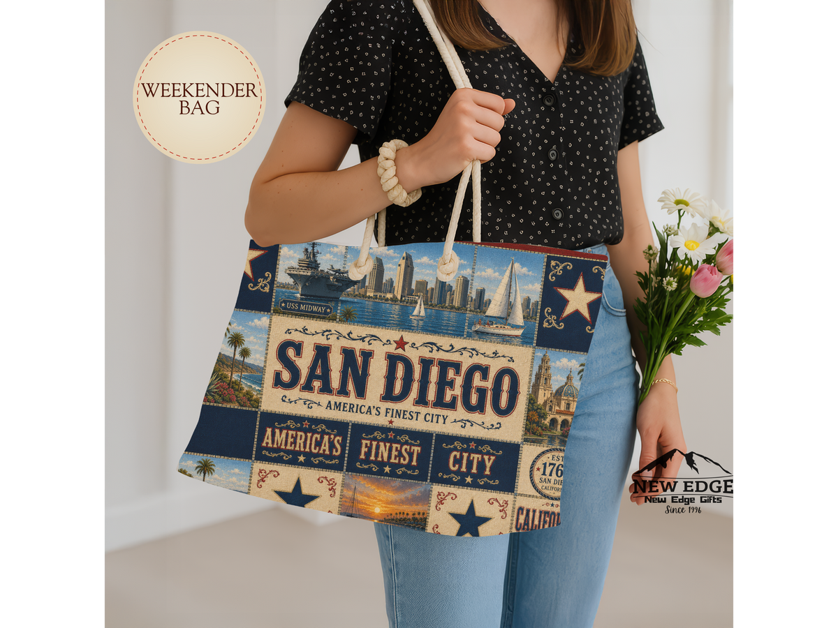 San Diego Vintage Collage Weekender Bag