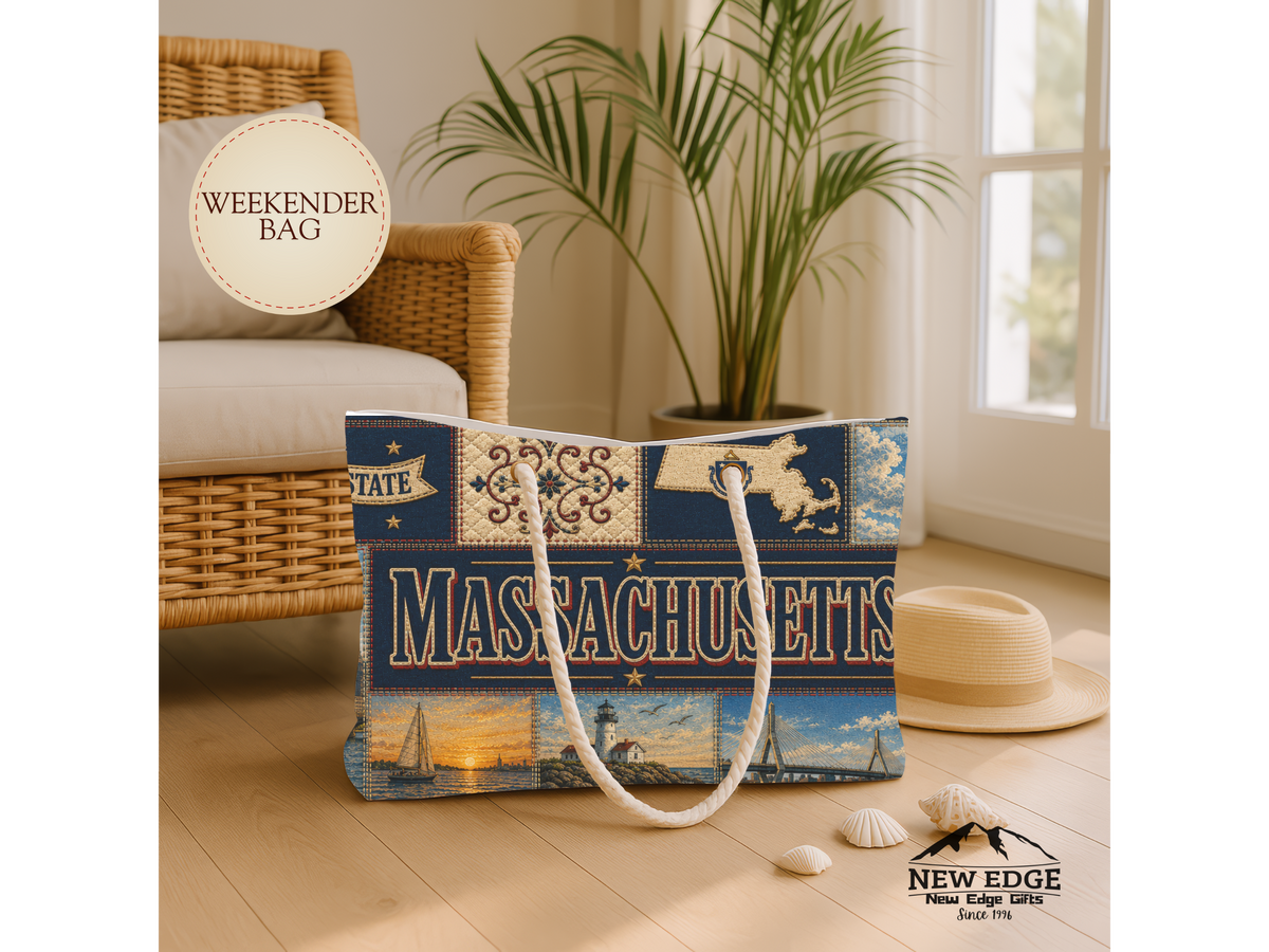 Massachusetts Weekender Bag – Vintage State Travel Tote