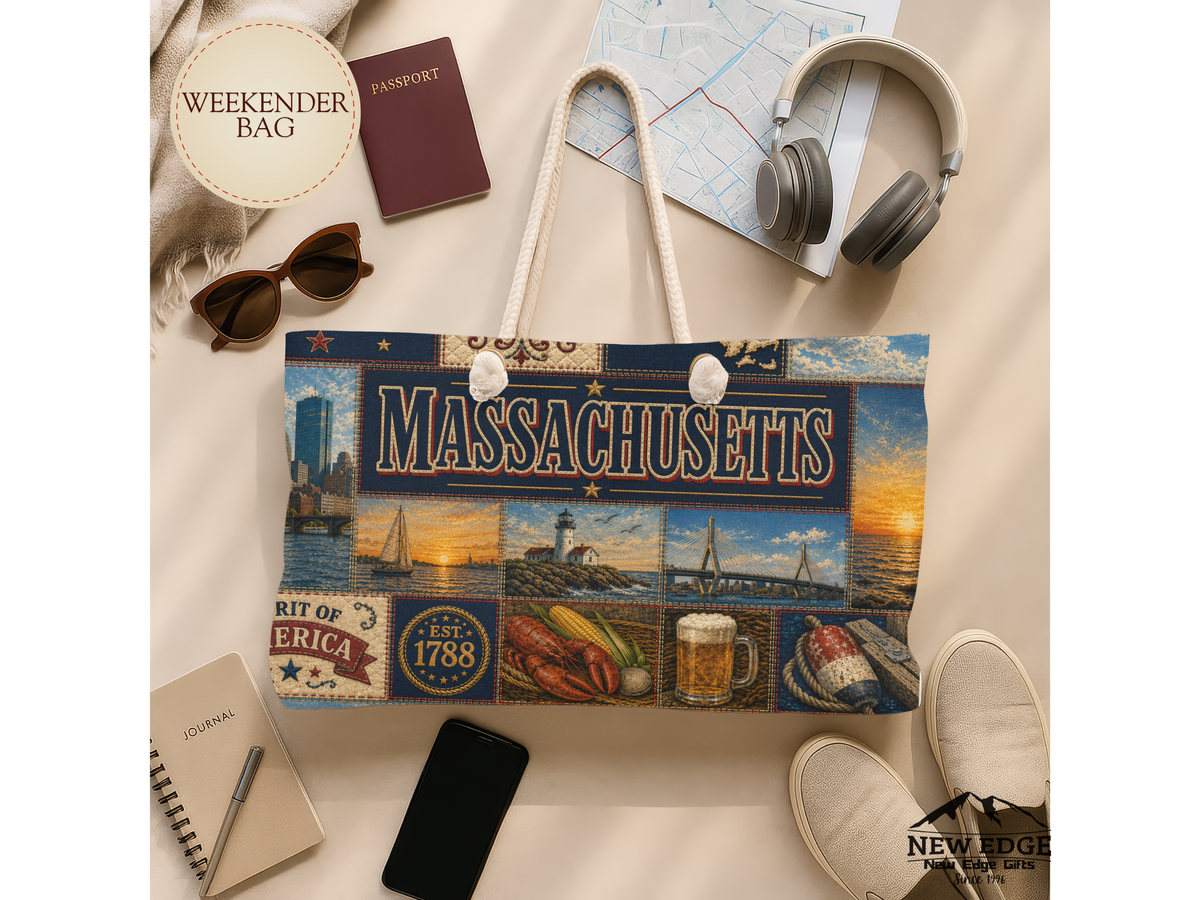 Massachusetts Weekender Bag – Vintage State Travel Tote
