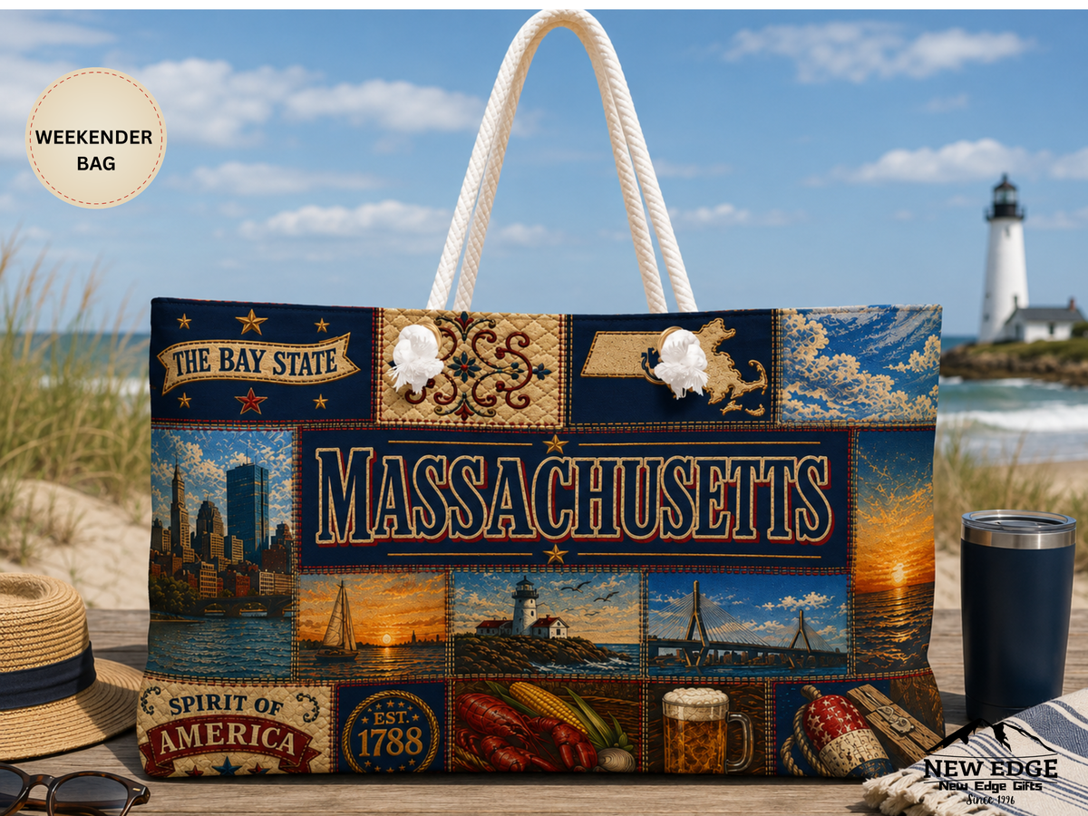 Massachusetts Weekender Bag – Vintage State Travel Tote