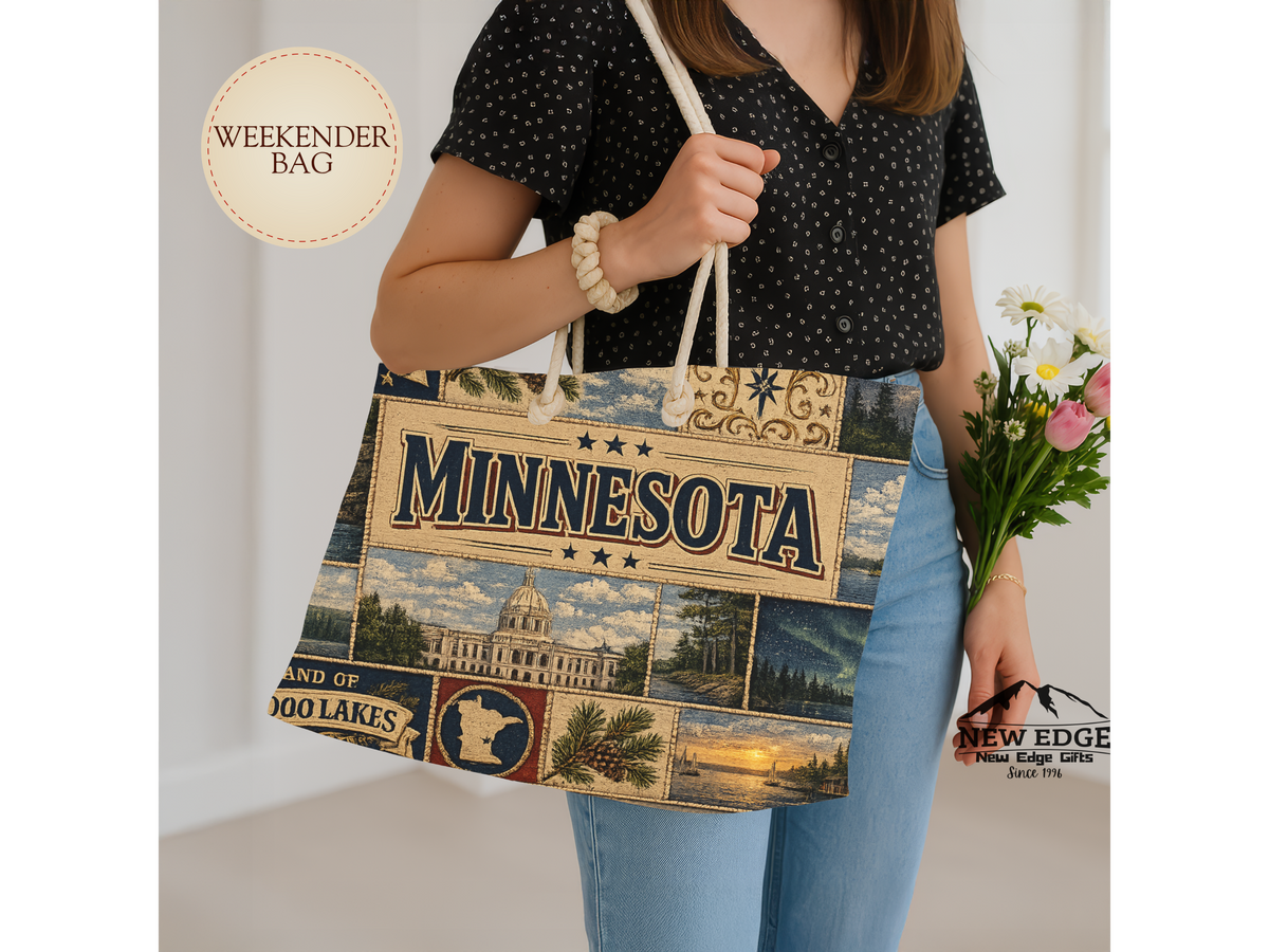 Minnesota Vintage Collage Weekender Bag