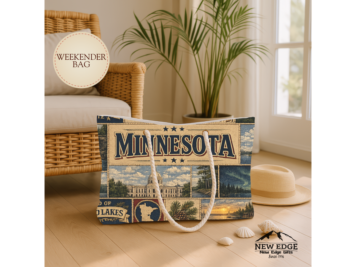 Minnesota Vintage Collage Weekender Bag