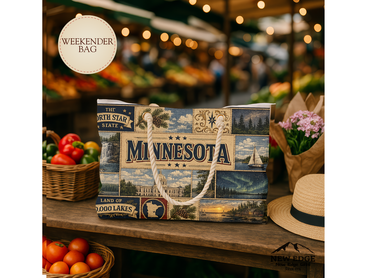 Minnesota Vintage Collage Weekender Bag